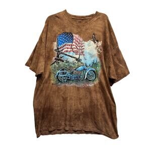 The Mountain Ted Blaylock Motorcycle Flag Americana SS T Shirt 4XL